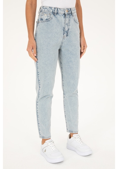 U.S. Polo Assn. Kadın Açık Mavi Mom High Waist Fit Jean Pantolon 50284793-DN0021