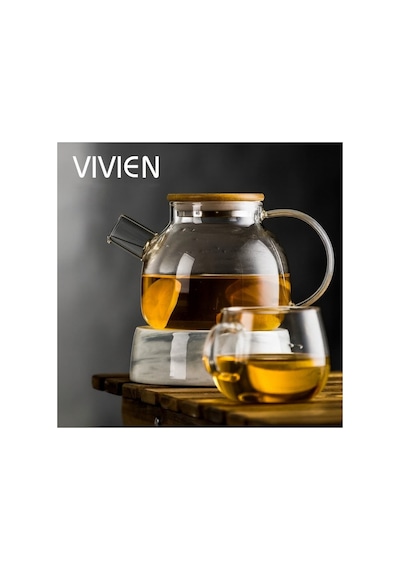 Isıya Dayanıklı 1000 Ml Süzgeçli Cam Demlik Bitki Çayları , Borosilikat ,sürahi Şeffaf