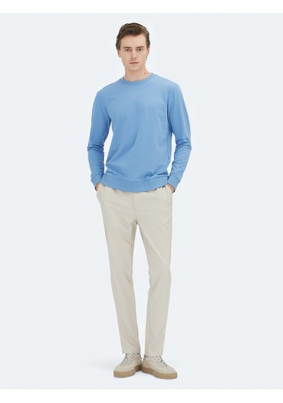Kip Mavi Bisiklet Yaka Sweatshirt