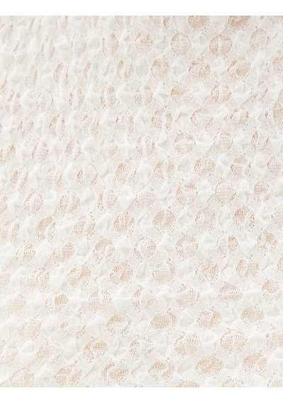 Koton Crop Atlet Pencere Detaylı Bağlamalı Dokulu Ekru 3sal30107ık Ekru