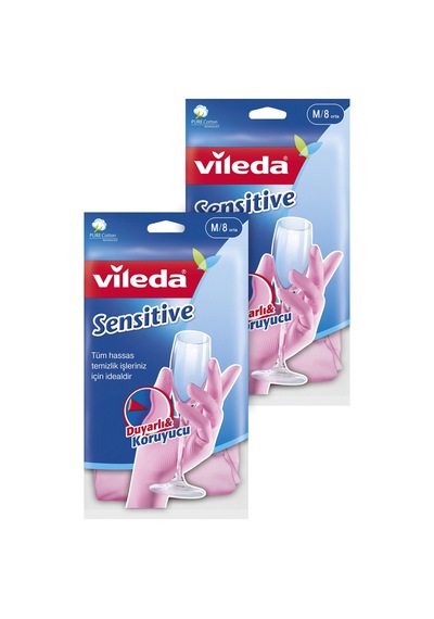 Vileda Sensitive Eldiven No 8 Orta Boy 2'li Paket