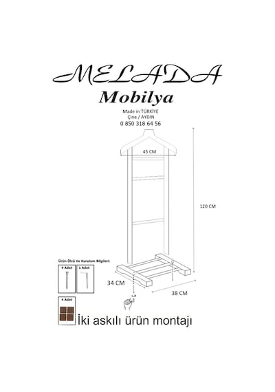 Mobilya Gürgen Tekli Dilsiz Uşak Siyah Ahşap