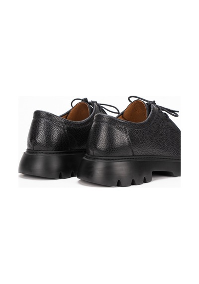 Fame Step Hakiki Deri Erkek Casual Ayakkabı +4.5 Cm Boy Uzatan Kalın Taban Günlük Bağcıklı Comfort Vicenza siyah