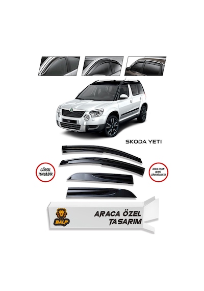 Skoda Yeti Cam Rüzgarlığı 4lü Parlak Siyah
