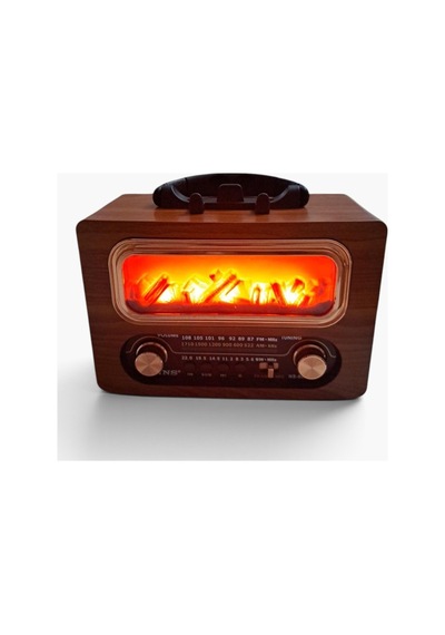 Ns-902bt Şömine Efektli Retro Bluetooth Radyo Ve Hoparlör Nostaljik Tasarım Kahverengi - 913596421