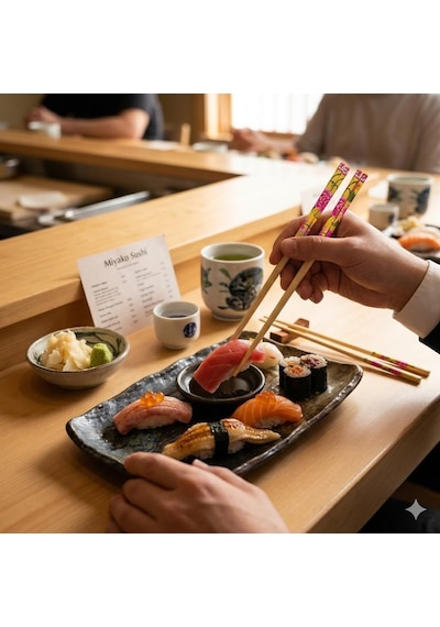 5 Çift Doğal Bambu Chopstick Seti Çiçek Desenli Uzak Doğu Yemek Çubuğu Sushi, Noodle Ve Ramen İçin Yeniden Kullanılabilir Ekolojik Çubuklar Çok Renkli