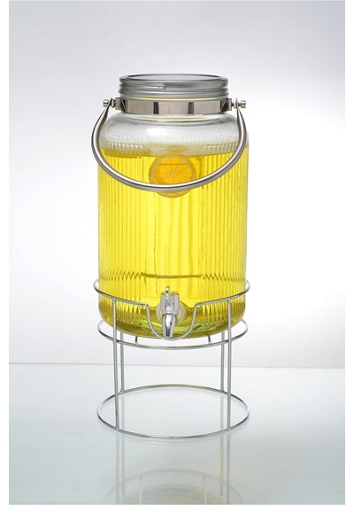 6l Cam Sebil Metal Sap Ve Standlı, Parti Ve Etkinlikler Için Ideal