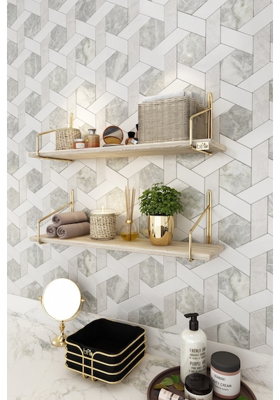Bino Banyo Rafı Gold Paslanmaz, Banyo Düzenleyici, Banyo Mutfak Organizeri, Organizer 2'li Set
