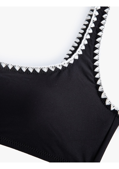 Koton Kroşe Detaylı Bralet Bikini Üstü Pedli Siyah 4sak10029mm