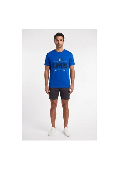 Usa Basketball Clippers Mavi Dar Kalıp Erkek T-shirt 141960 SİYAH