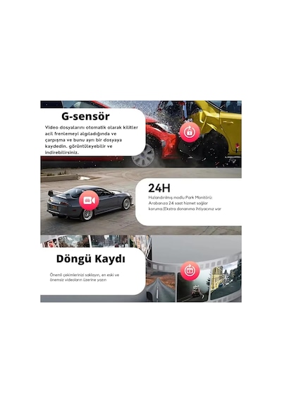 Antcam V309 4k+1080p Çift Kameralı 170 Geniş Açılı Wifi Gps Gece Görüşlü Araç İçi Kamera