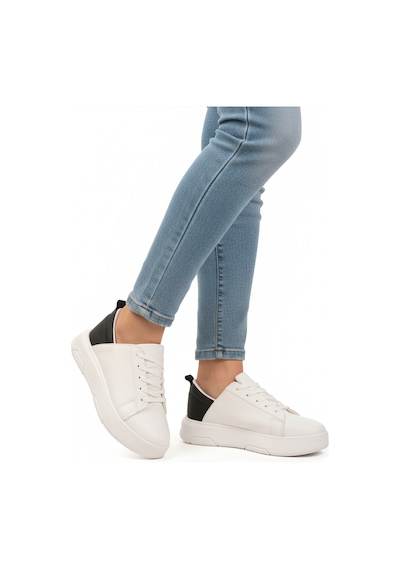 Beyaz Siyah Bağcıklı Unisex Spor Ayakkabı Oz-03 Z Beyaz - Siyah