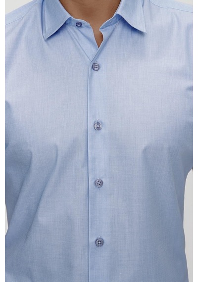 Efor G 1474 Slim Fit Mavi Spor Gömlek Mavi