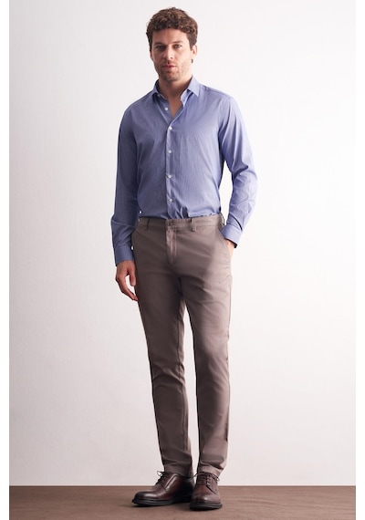 İmza Vizon Yan Cep Düz Paça Pamuklu Slim Fit Chino Casual Pantolon 1003255165 Vizon