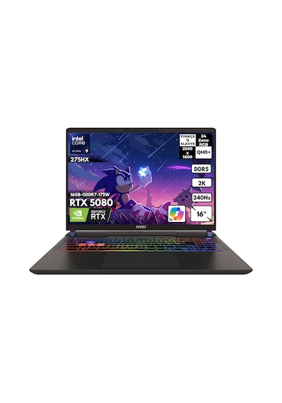 MSI Vector 16 HX AI A2XWIG-090XTRHMF2 Ultra 9 275HX 32 GB 1 TB SSD RTX5080 16" Free Dos Dizüstü Bilgisayar