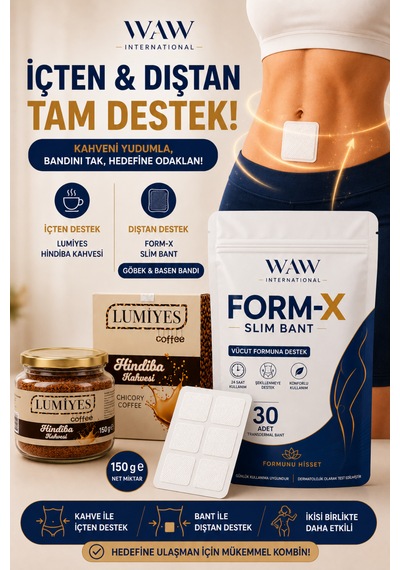 Form-x Slim Göbek Basen Bandı 30 Adet + Hindiba Kahvesi 150 G