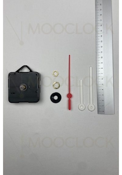 Saat Mekanizması, Akar Sessiz Duvar Saati Mekanizması, 14 Mm Şaft Askılı Kısa Beyaz