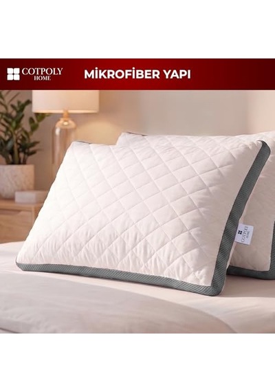 Cotpoly Home Klimalı Yastık 50x70 Cm - Hava Sirkülasyonlu Kapitone Mikrofiber Dış Kılıf 850 Gr Silikon Dolgulu Ortopedik Uyku Yastığı 2'li Gri Cotpoly Home Klimalı Yastık 50x70 Cm - Hava Sirkülasyonlu Kapitone Mikrofiber Dış Kılıf 850 Gr Silikon Dolgulu Ortopedik Uyku Yastığı 2'li Gri