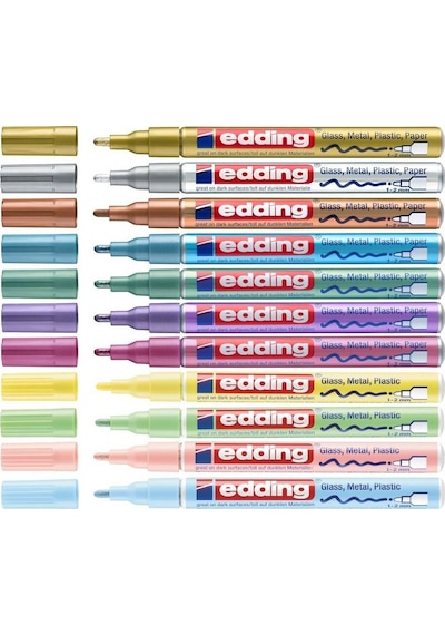 Edding 751 Parlak Boya Kalemi 1-2mm Yuvarlak Uç Beyaz