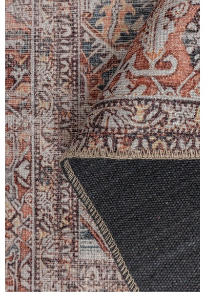 Artloop Blues Vintage Desenli Dokuma Taban Kahverengi Halı Al 436