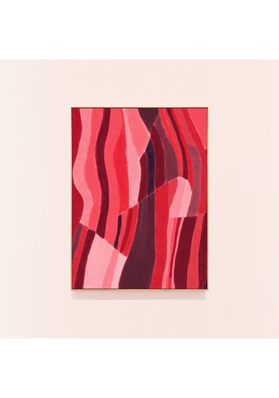 Kırmızı Soyut Sanat, Poster: Pembe Ve Kırmızı Renklerde Soyut Sanat. Renkli
