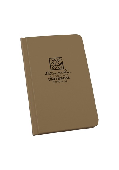 Hava Koşullarına Dayanıklı Sert Kapaklı Defter, 4 1/4 "x 6 3/4", Tan Kapak, Evrensel Desen No. 970tf-m