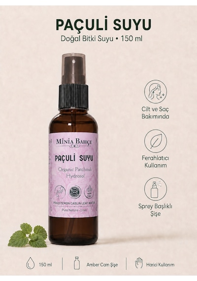 Minia Bahçe Saf ve Katkısız Paçuli Hidrosolü Paçuli Suyu 150 ML