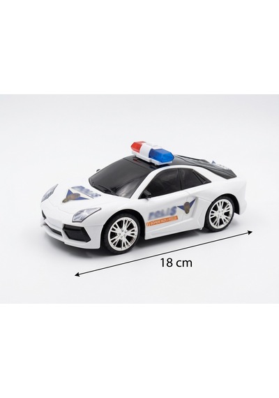 3D Işıklı Sesli Pilli Çarp Dön Mekanizmalı Polis Detaylı Tasarımlı Oyuncak Polis Arabası