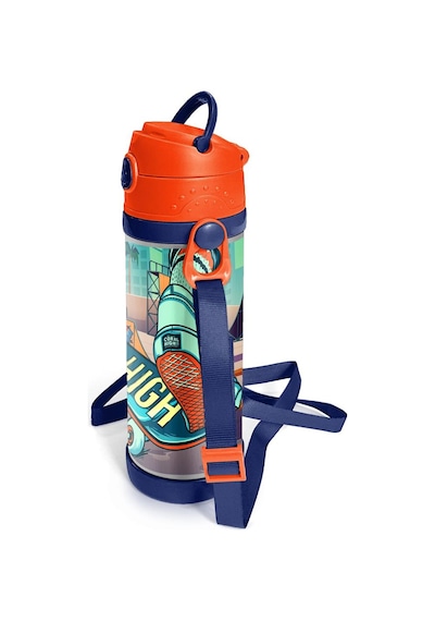 Coral High Kids Civit Neon Turuncu Kaykay Desenli Pipetli Çelik Termos 500 Ml 11923 Diğer