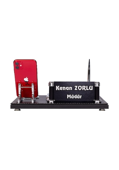 Bold Kabartma Yazılı İsimlik Seti Ofis Deri Masa İsimliği