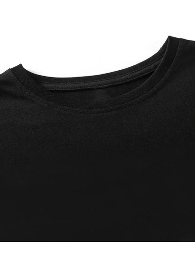 Modi Baskılı Oversize Bisiklet Yaka T-shirt - Siyah - Mymg159021
