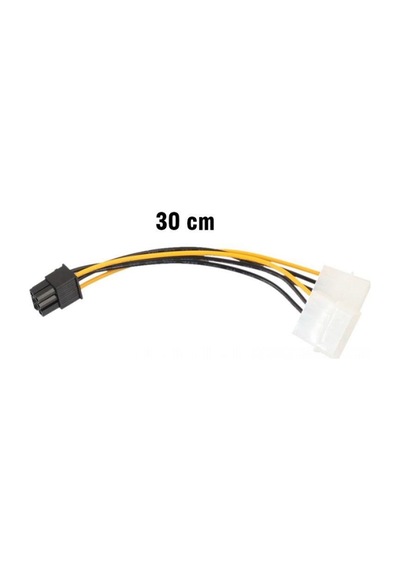 30 cm pci express to 2x 4 pin molex erkek kablo 6 pin pci exp 2x 4 pin erkek molex 30 cm power kablo