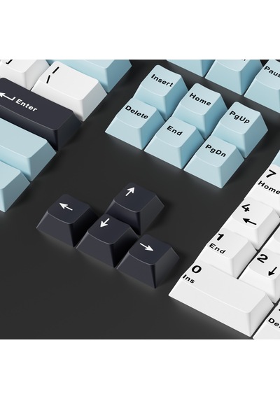 Mekanik Klavye Keycap Seti Mavi-beyaz-siyah 128 Tuşlu Keycap