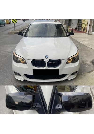 Bmw 5 Serisi E60 Batman Yarasa Ayna Kapağı Parlak Siyah Sportif Yan Ayna Kaplaması