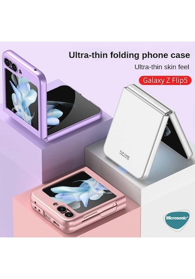 Microsonic Samsung Galaxy Uyumlu Z Flip 5 Kılıf Shape Hard Cover Siyah