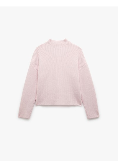 Koton Dik Yaka Uzun Kollu Rahat Kalıp Basic Triko Kazak Pembe 6wal90027ht GÜL