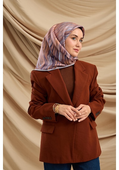 Silk Home Twill İpek Eşarp 11484-28 Yavruağzı, Mor, Pudra, Buz Mavi, Kahve