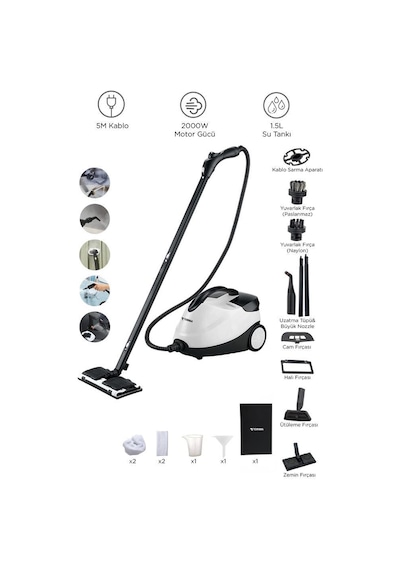 Torima CB-902A - CB-08C Ek Aparatlı Çok Amaçlı Buharlı Temizleyici Set