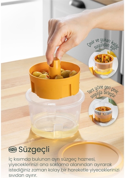 Vienev 6 Adet Mini Zeytin Turşu Peynir Saklama Kabı Kahvaltılık Sunum Kasesi Renkli