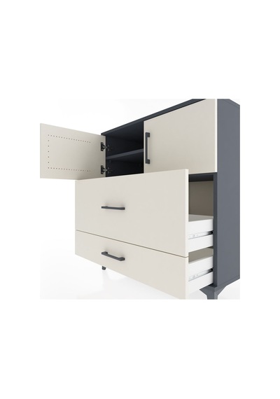 Hyperion Şifonyer 2 Raflı 2 Çekmeceli 2 Kapaklı 88x44x96 Antrasit-aytaşı Antrasit Hyperion Şifonyer 2 Raflı 2 Çekmeceli 2 Kapaklı 88x44x96 Antrasit-aytaşı Antrasit