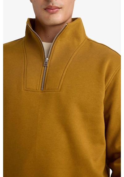 Defacto Regular Fit Yarım Balıkçı Yaka Fermuarlı Kalın Sweatshirt F4136ax25aubn152 Kahve
