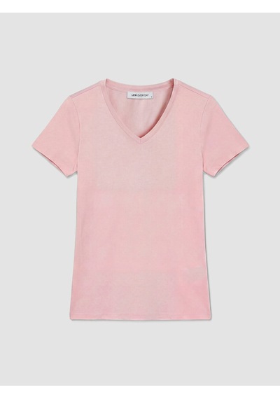 Lcw Everyday Pembe V Yaka Kadın Tişört