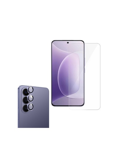 Adige Samsung Uyumlu Galaxy S26 Plus Kamera Lens Koruyucu Mor + Ekran Koruyucu