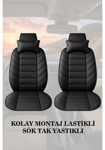 Opel Combo 2014 Uyumlu Premium Lüks Siyah Renk 2 Adet Minder Ve Yastık