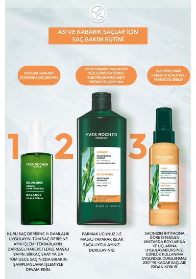 Yves Rocher Yatıştırıcı Prebiyotik Şampuan-asi Ve Kabarık Saçlar / Lissage-sls,sles İçermez,vegan-300ml