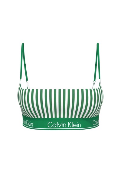 Calvin Klein Kadın Yeşil-beyaz Bikini Üstü Lv00q61130 4zf-15955