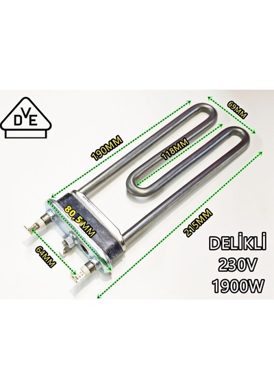 Balçik/Tormec 1900W 19Cm Delikli Çamaşır Makinesi Rezistansı - 518538718