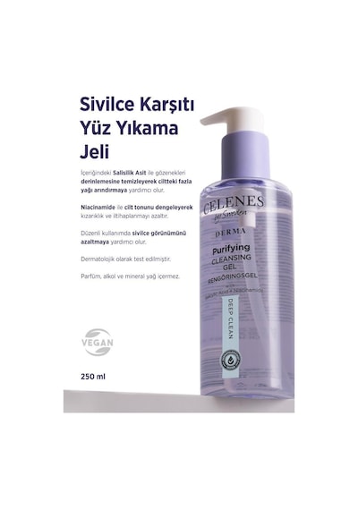 Celenes Sivilce Karşıtı Derma Yüz Yıkama Jeli