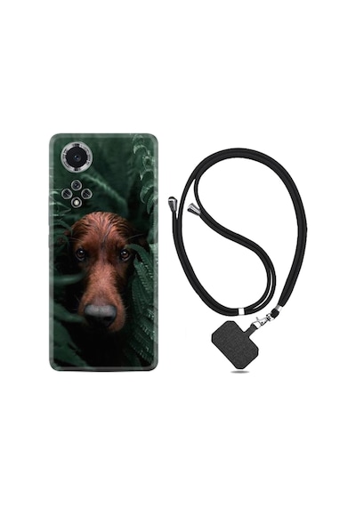 Huawei Nova 9 Kılıf Boyun Askılı Flowers Dog 1346