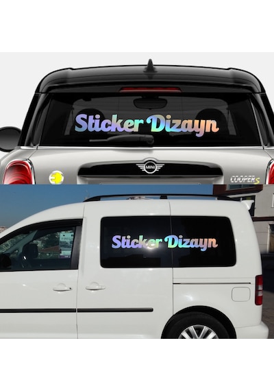 Kişiye Özel Yazı - 2 Adet Isim Soyisim Yazı - Araba - Oto - Araç -motosiklet - Karavan Sticker Etiket 02515 30 Cm